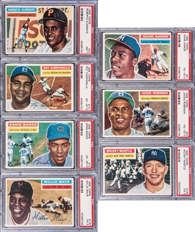 1956 Topps Baseball Near Set (337/340) Featuring PSA-Graded Examples Including Clemente, Robinson, Aaron & More!